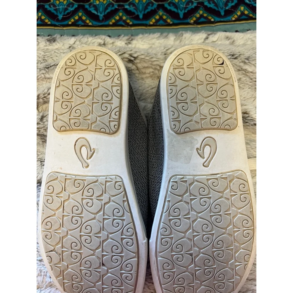 Olukai Womens Size 7.5 Pehuea Li Taupe Gray Beige Casual Lace Up Sneakers
